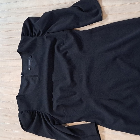 New York & Company Classic Shift Tailored Puff Sheeves Tea Length Stretch Dress - Picture 6 of 11